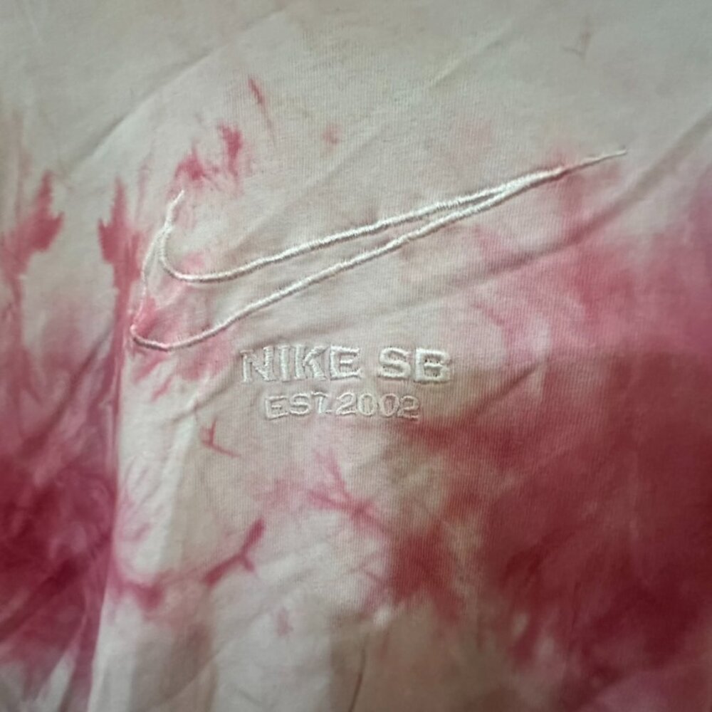 Pink Nike tie Dye Tee Shirt T-shirt Handmade Size Large  Short Sleev - Picture 3 of 7